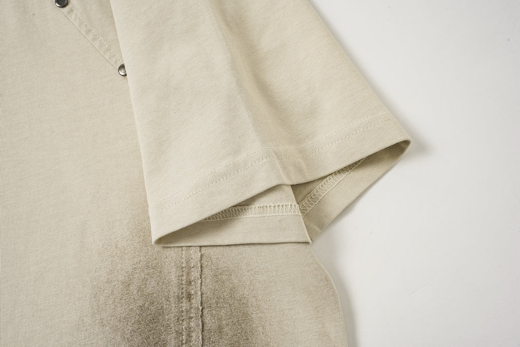DONOTLOGO Industrial Edge Collection | Unisex Relaxed Fit Deconstructed Tee | Bold Diagonal Rivet Seaming & Faded Wash Finish with Heavyweight Cotton Fabric