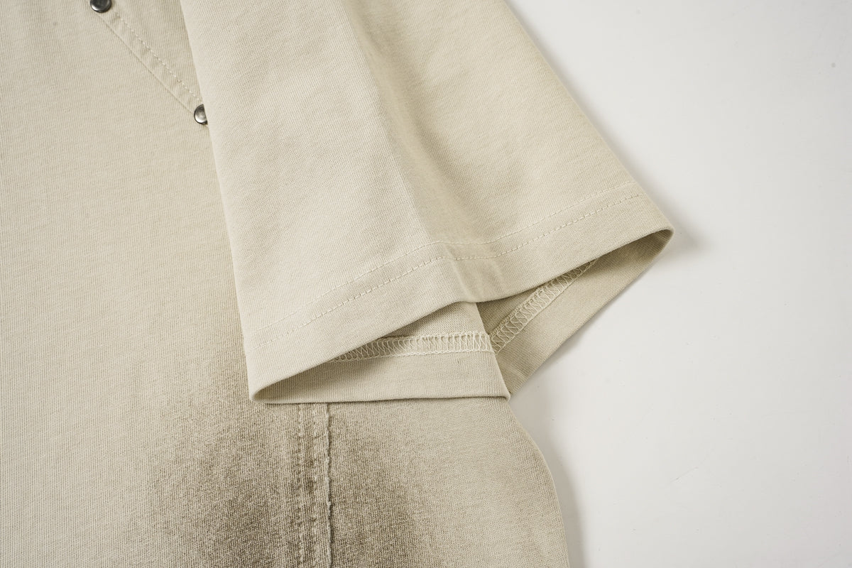 DONOTLOGO Industrial Edge Collection | Unisex Relaxed Fit Deconstructed Tee | Bold Diagonal Rivet Seaming & Faded Wash Finish with Heavyweight Cotton Fabric