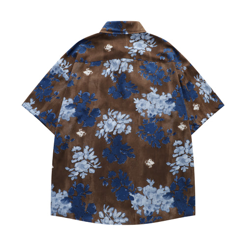 DONOTLOGO Artisan Bloom Collection | Unisex Oversized Graphic Floral Shirt | Vintage Aesthetic Boxy Fit Top with Decorative Neck Scarf