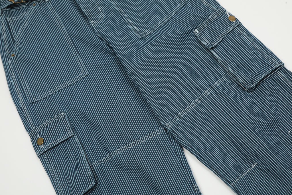 Unisex Striped Denim Jeans