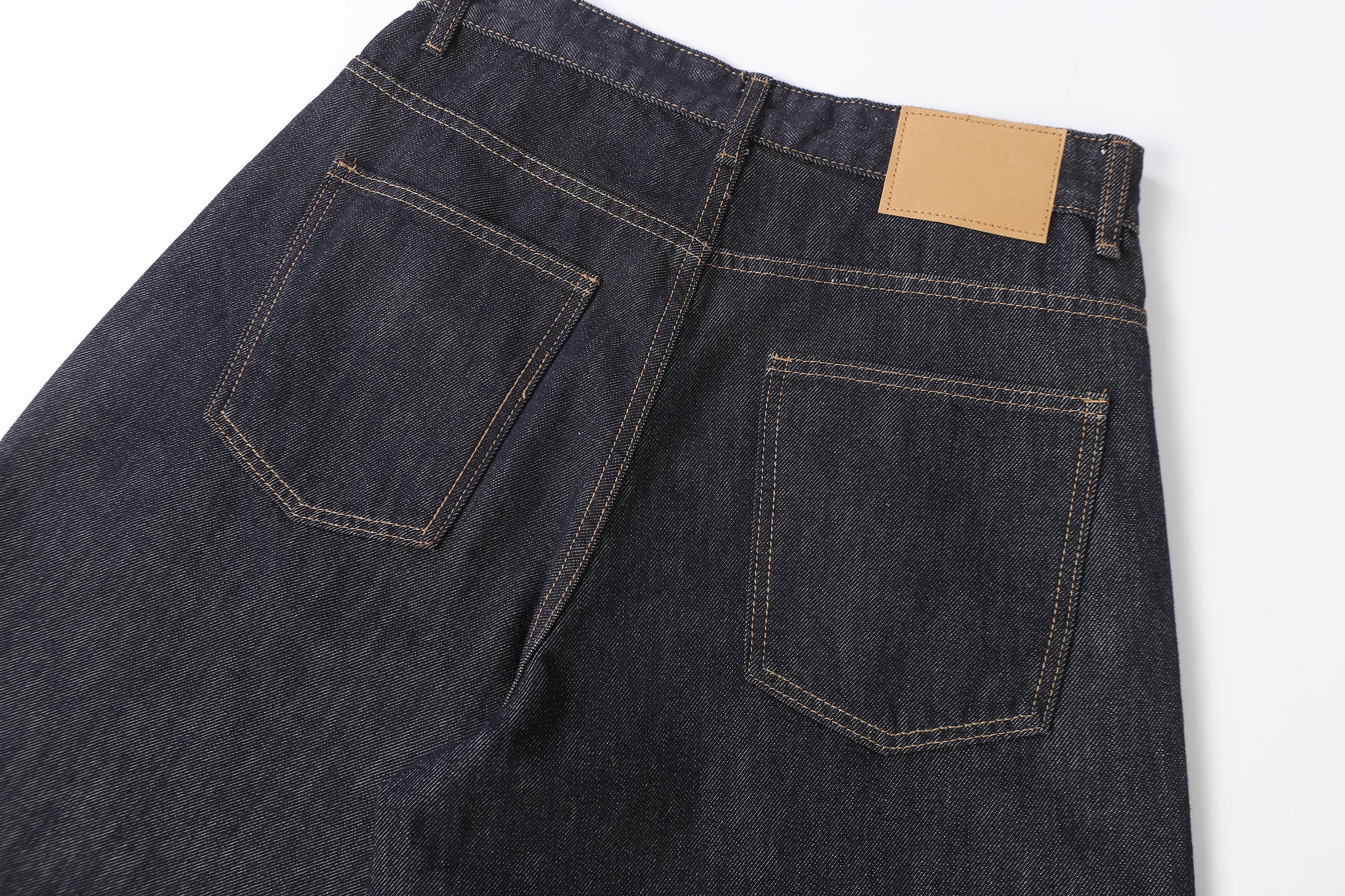 DONOTLOGO Retro Black Raw Denim Shorts | Unisex Y2K Wide Leg Trousers with Minimalist Design | High Street Relaxed Fit Bottoms