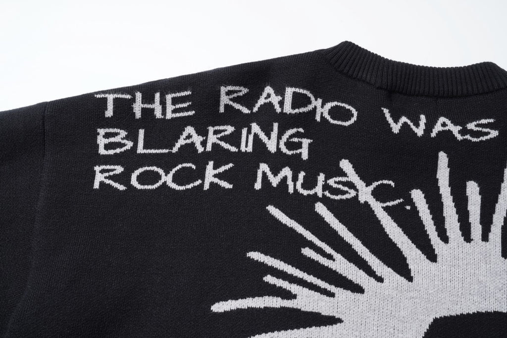 Unisex Punk Graffiti Fringe Sweater