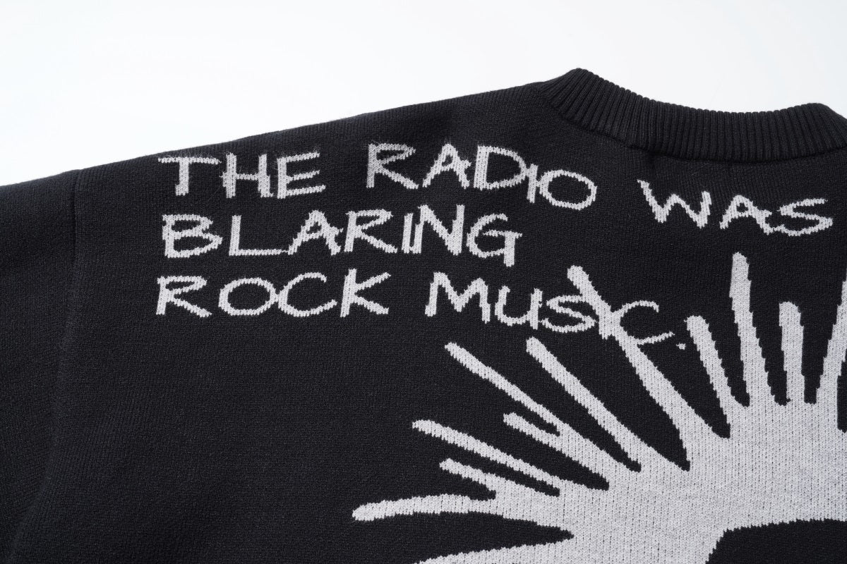 Unisex Punk Graffiti Fringe Sweater