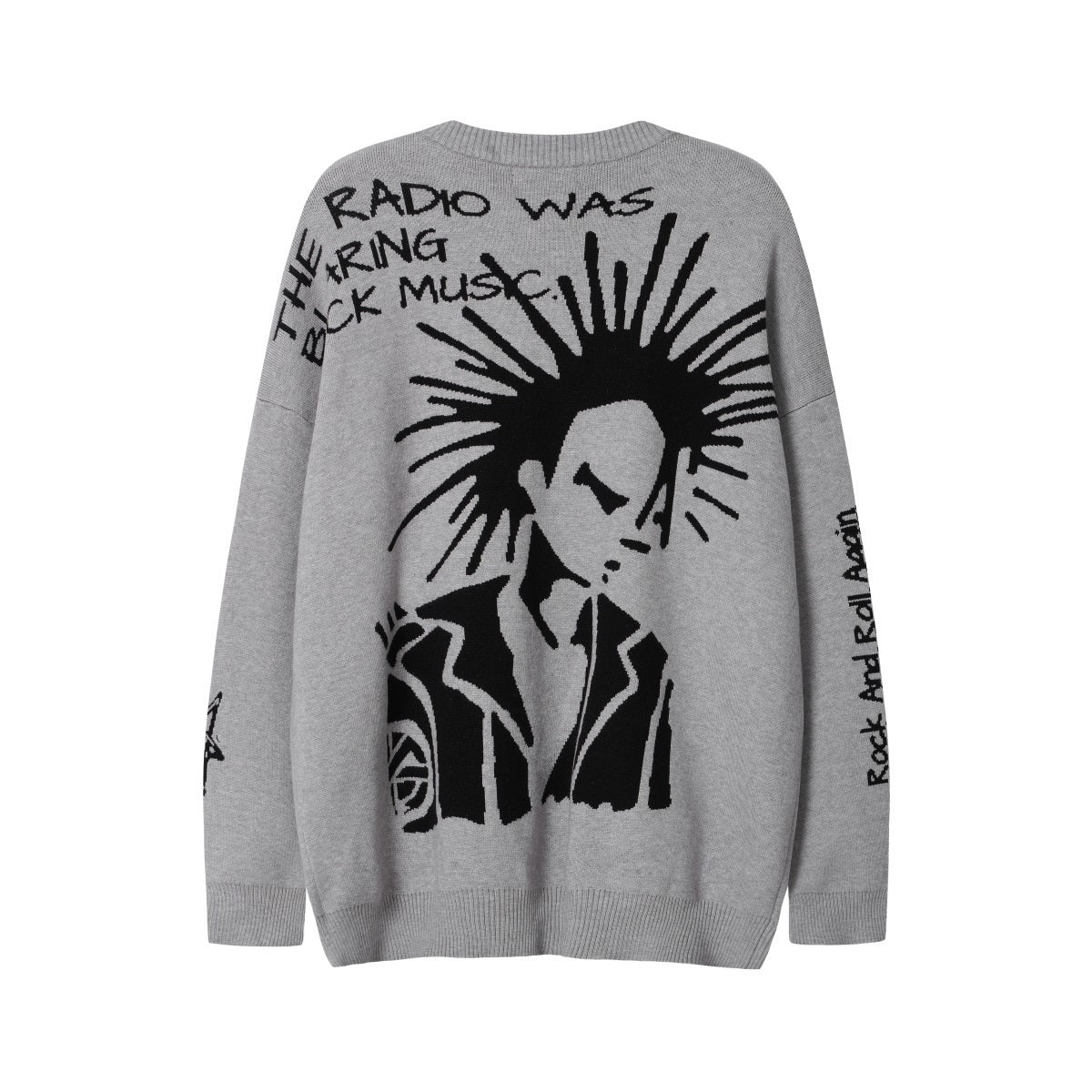 Unisex Punk Graffiti Fringe Sweater