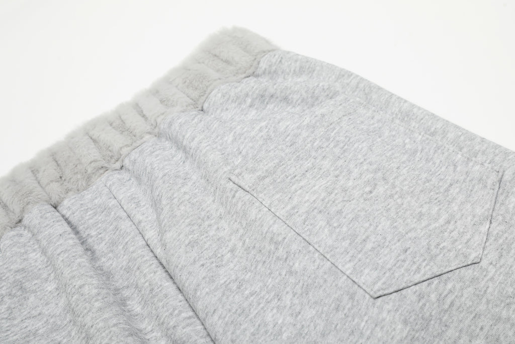 DONOTLOGO Urban Streetwear Collection | Unisex Relaxed Silhouette Sweatpants | Bold Faux Fur Motif & Soft Cotton Knit Fabric