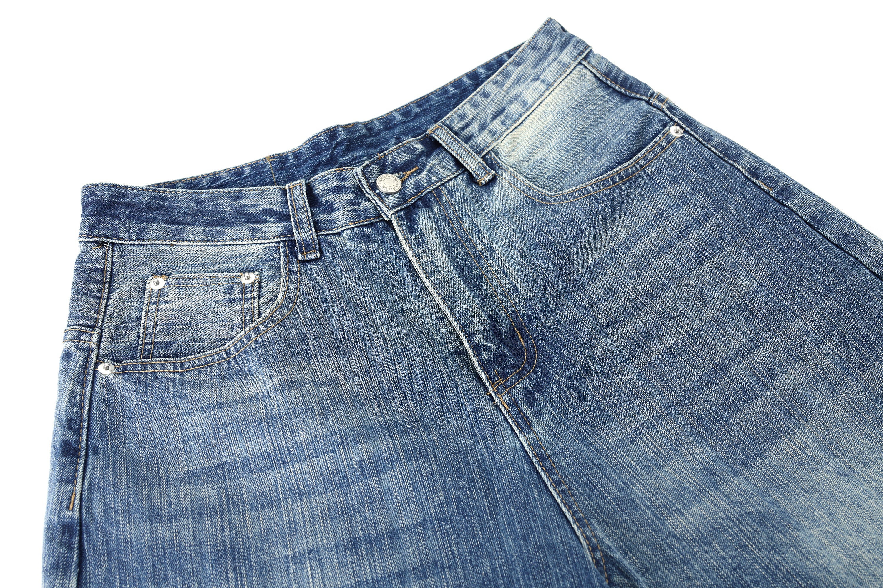 DONOTLOGO Oversized Light Wash Denim Shorts - Unisex Baggy Jorts with Vintage Fade - Edgy Streetwear Bottom with Wide Leg Silhouette & Raw Hem