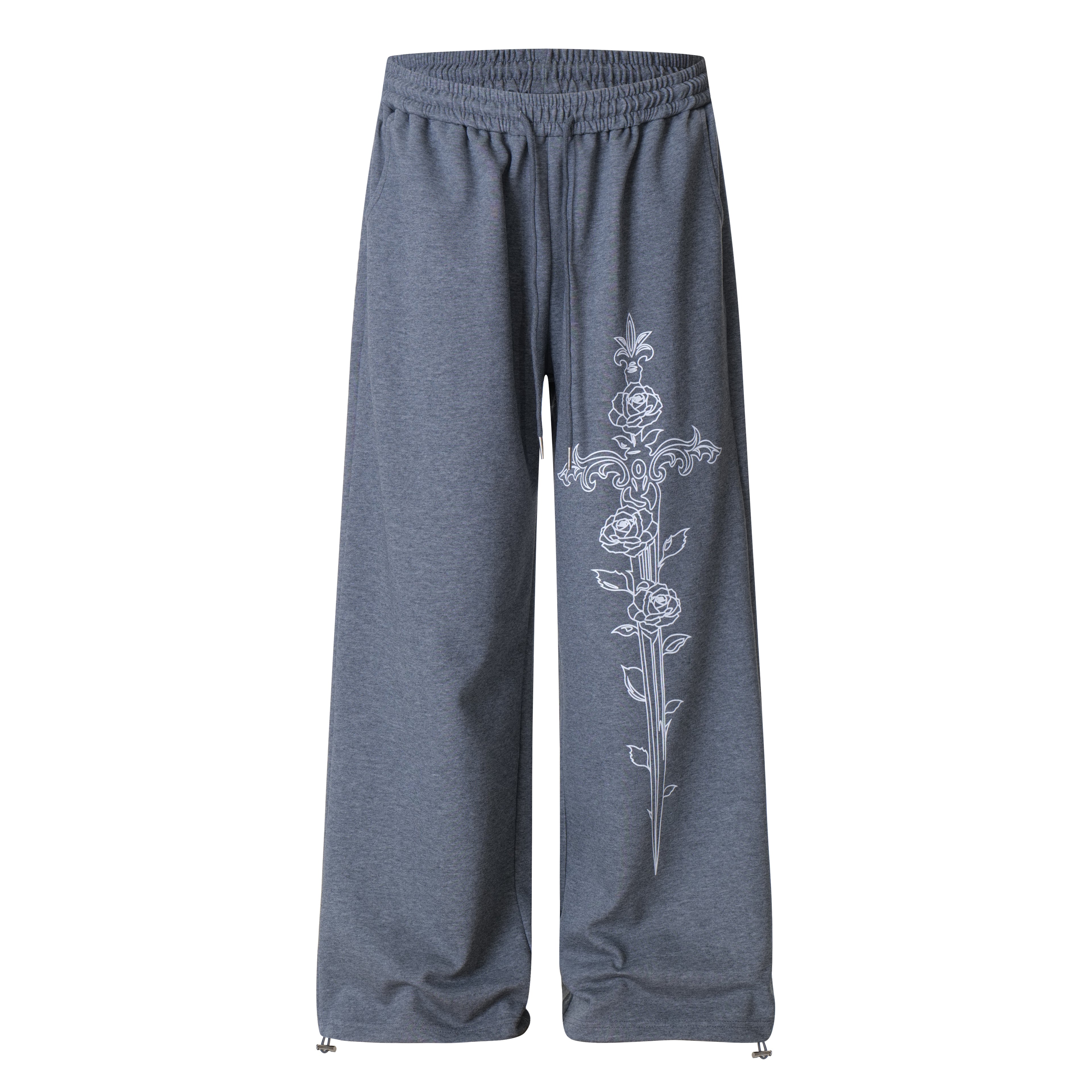 Unisex Rose & Sword Graphic pants