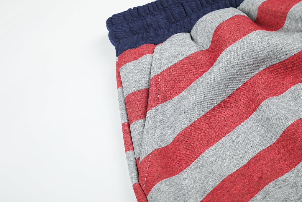 DONOTLOGO Urban Streetwear Collection | Unisex Relaxed Fit Sweatpants | Bold American Flag Motif & Star Pattern with Soft Cotton Blend Fabric