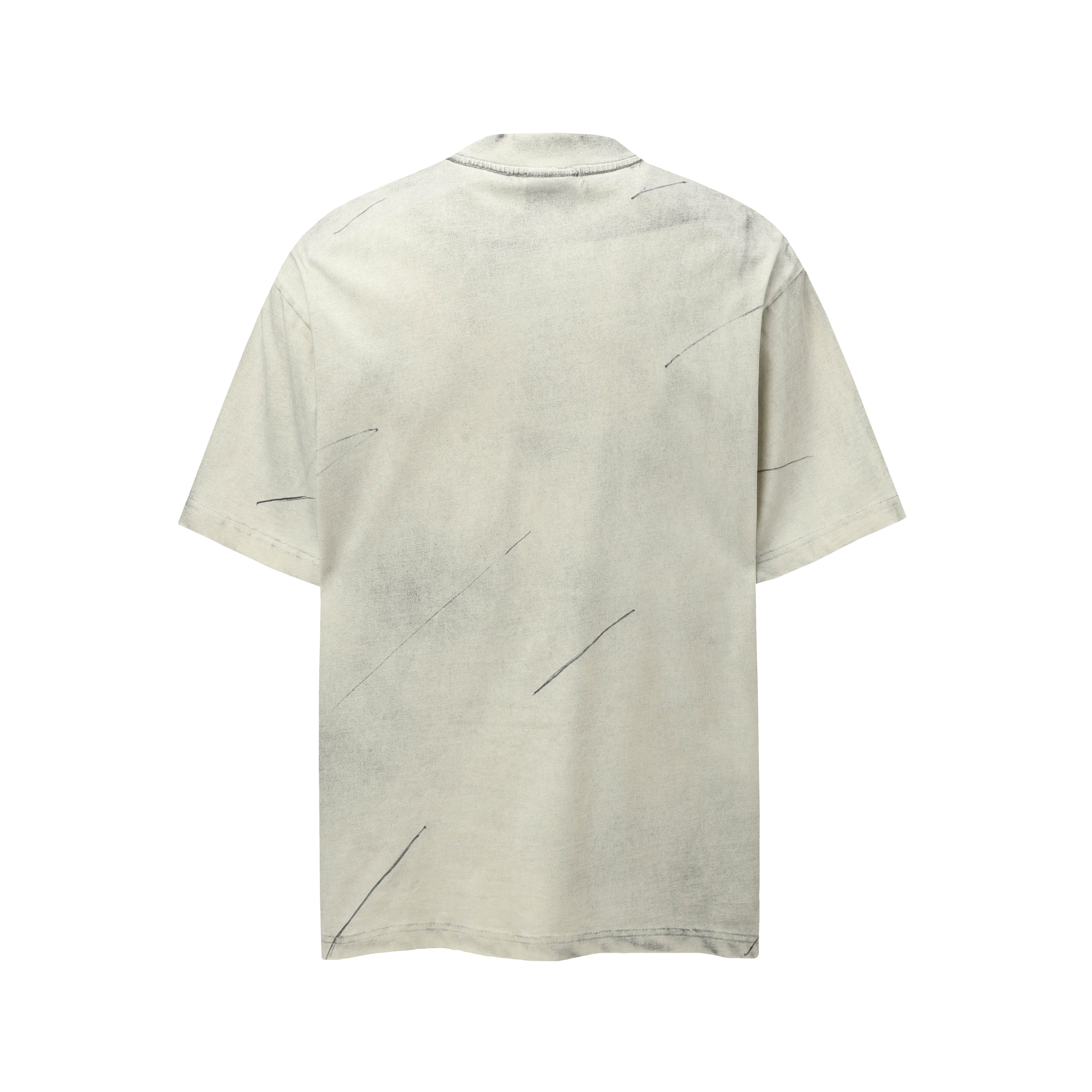 DONOTLOGO Urban Grunge Collection | Unisex Relaxed Fit Tee | Bold Camo Letter Appliqué & Scratch Motif with Soft Cotton Fabric