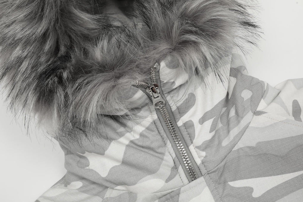 DONOTLOGO Urban Streetwear Aesthetic  | Faux Fur Hood & Textured Print with Bold Silhouette