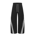 DONOTLOGO Urban Streetwear Collection | Unisex Relaxed Fit Trousers | Bold Diagonal Stripe Motif & Curved Silhouette with Soft Cotton Blend Fabric