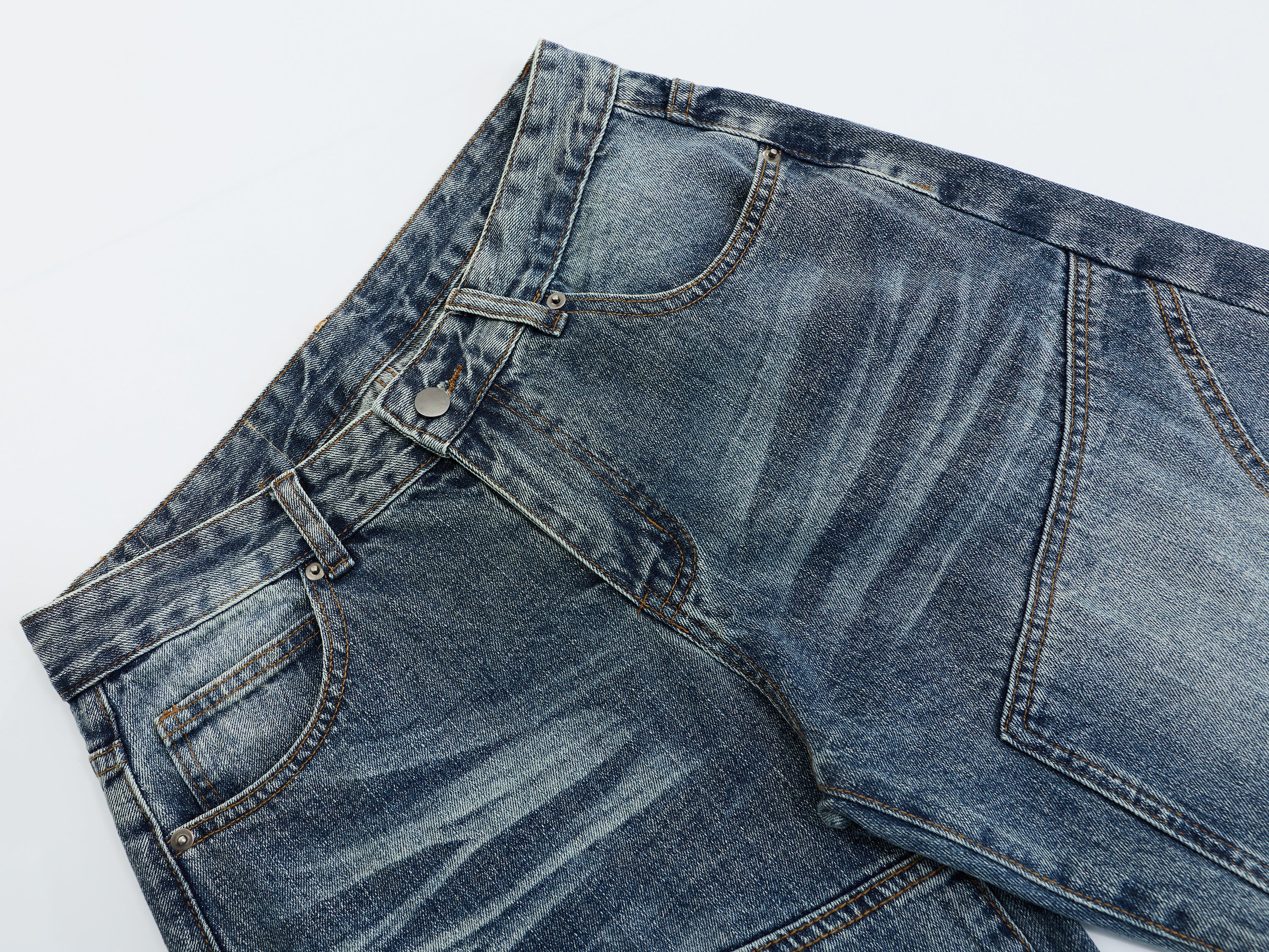 DONOTLOGO Oversized Paneled Denim Jeans - Unisex Baggy Trousers with Distressed Wash - Edgy Streetwear Bottom with Wide Leg Silhouette & Raw Hem