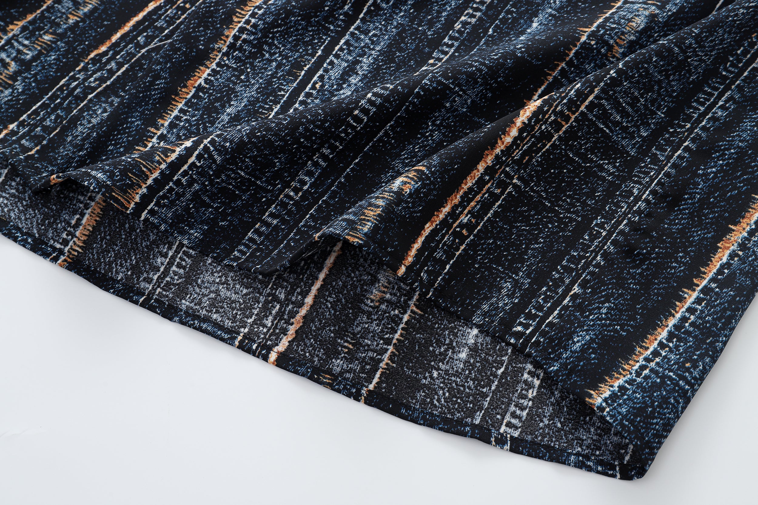 DONOTLOGO Indigo Soul Collection | Unisex Oversized Graphic Stripe Shirt | Japanese Streetwear Style Boxy Fit Top with Decorative Neck Cord
