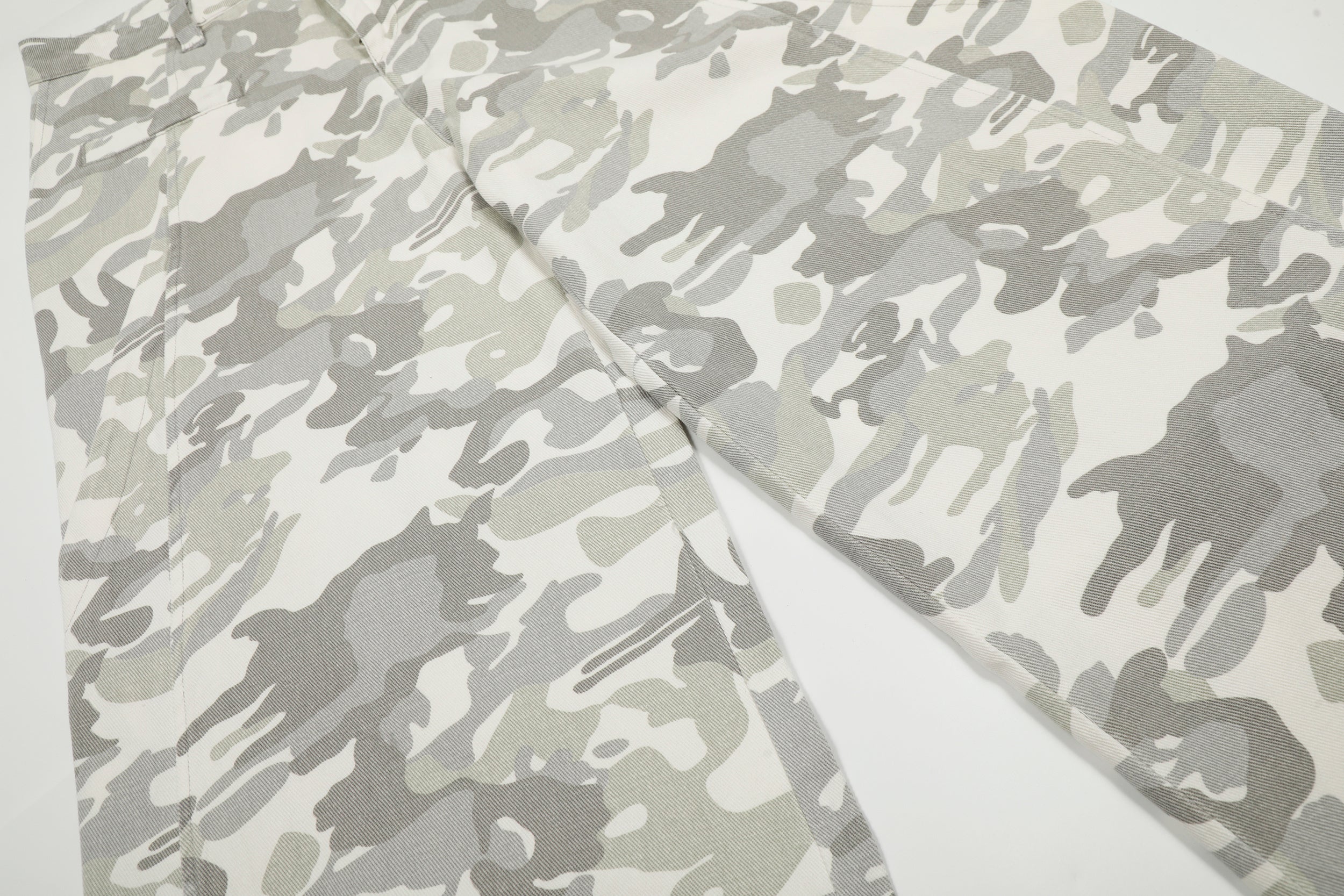 Unisex Distressed Snow Camo Pants