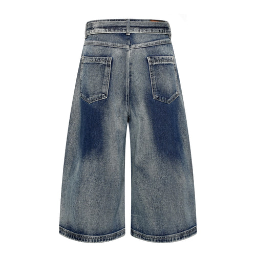 DONOTLOGO Heavy Acid Wash Baggy Cargo Jorts | Unisex Y2K Wide Leg Denim Shorts | Retro High Street Summer Bottoms