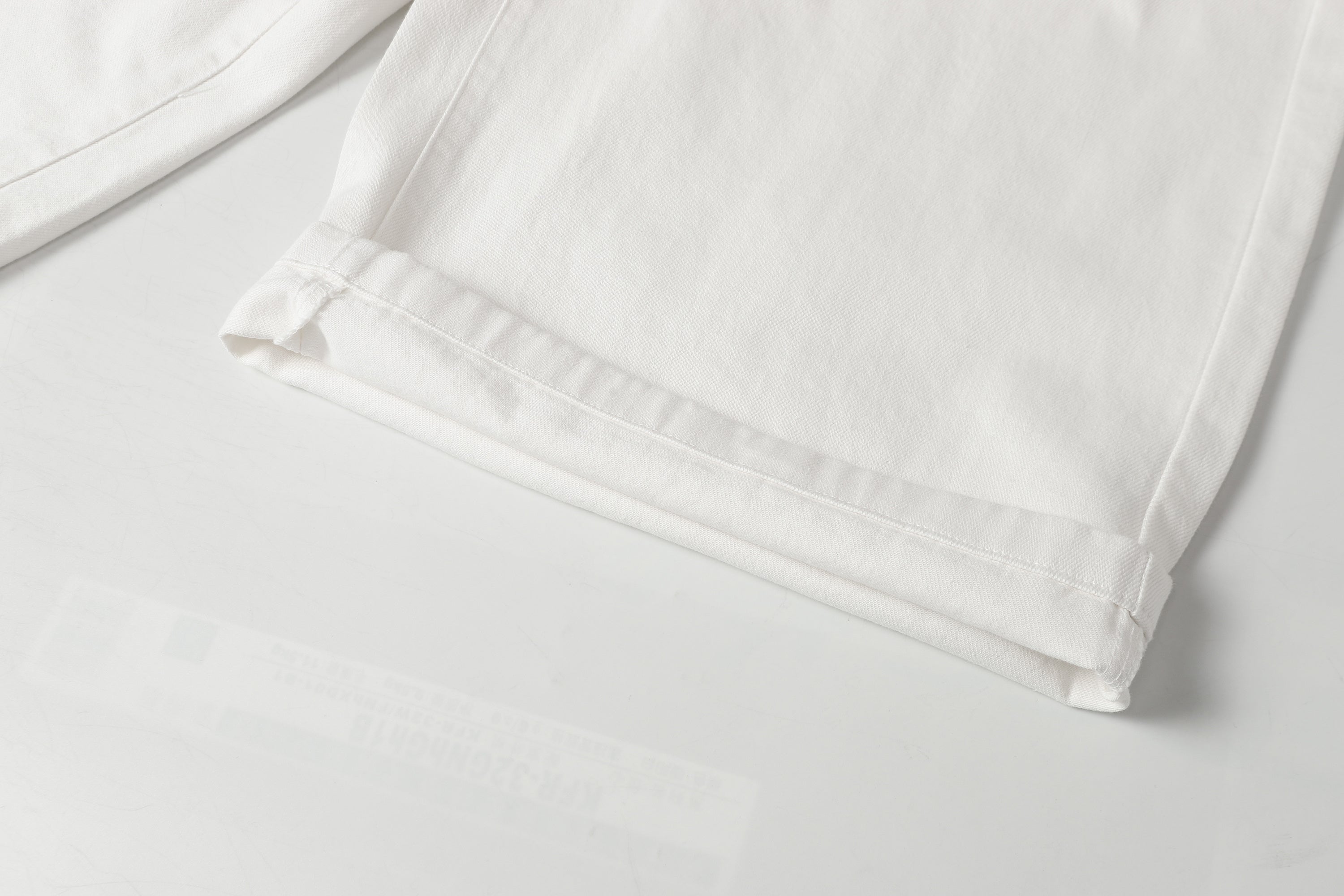 DONOTLOGO Urban Minimalist Collection | Unisex Relaxed Fit Denim Shorts | Clean White Silhouette & Leather Patch Detail with Breathable Cotton Fabric