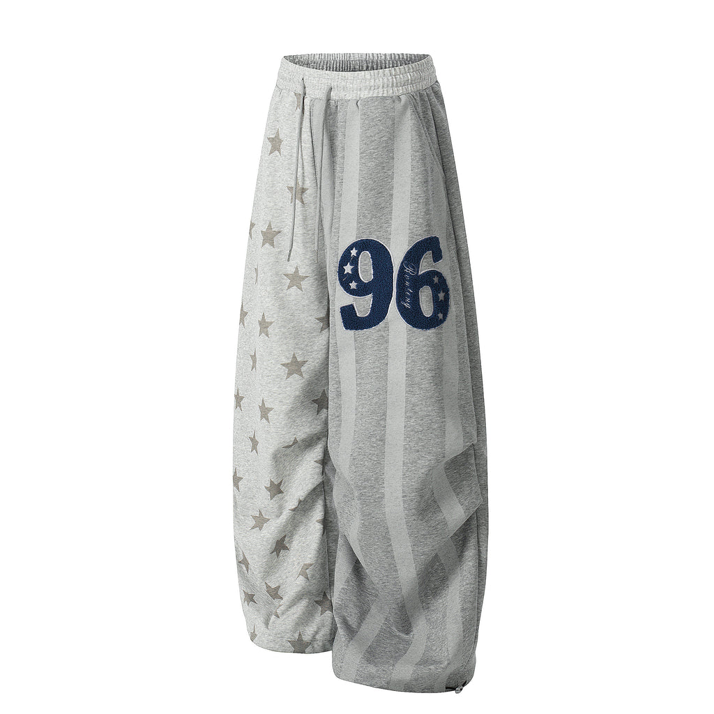 DONOTLOGO Urban Streetwear Collection | Unisex Relaxed Fit Sweatpants | Bold Star Motif & '96' Script with Asymmetric Silhouette and Breathable Fabric