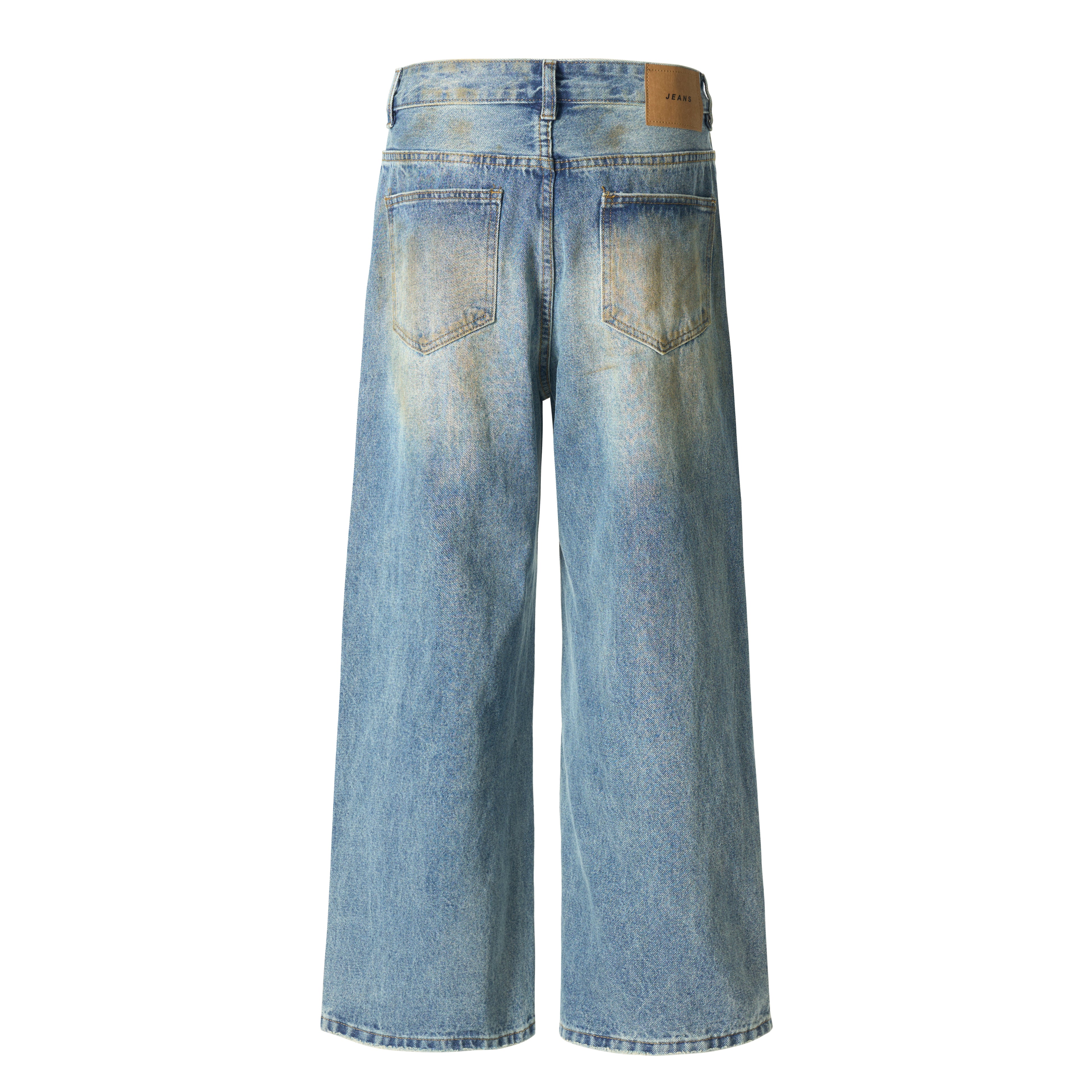 DONOTLOGO Oversized Distressed Denim Jeans - Unisex Baggy Trousers with Ripped Knees & Whisker Effect - Edgy Streetwear Bottom with Wide Leg Silhouette