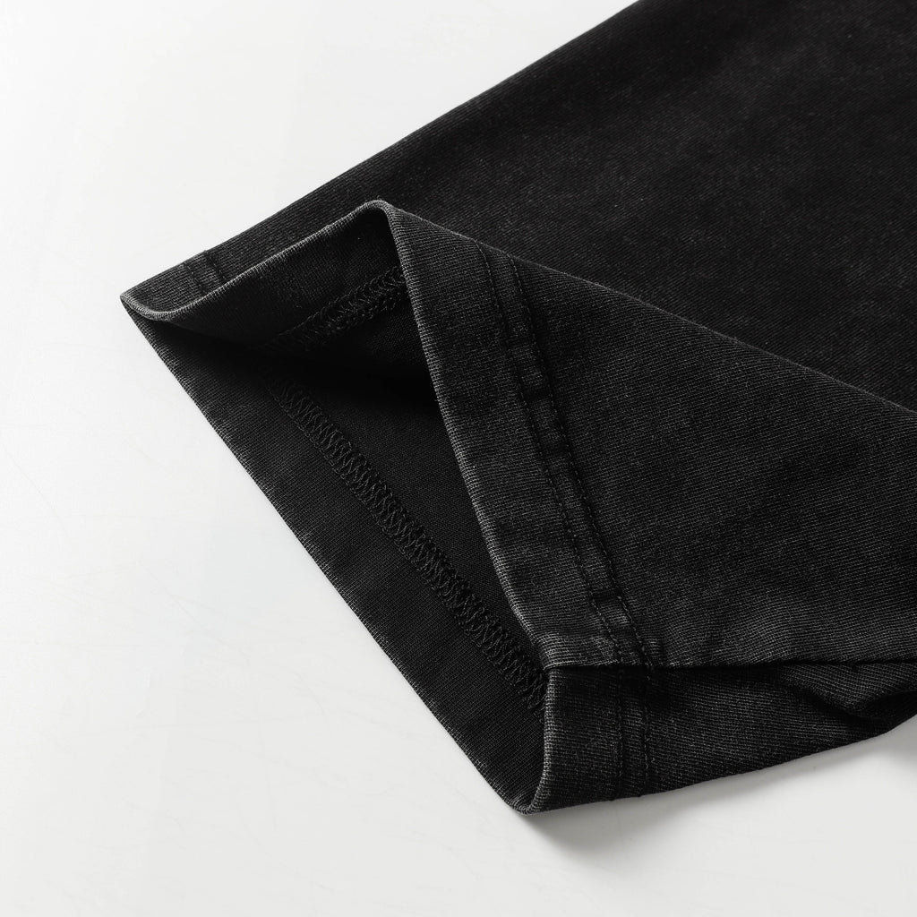DONOTLOGO Urban Workwear Collection | Unisex Relaxed Fit Tee | Bold Panel Construction & Vintage Wash Motif with Soft Heavyweight Cotton