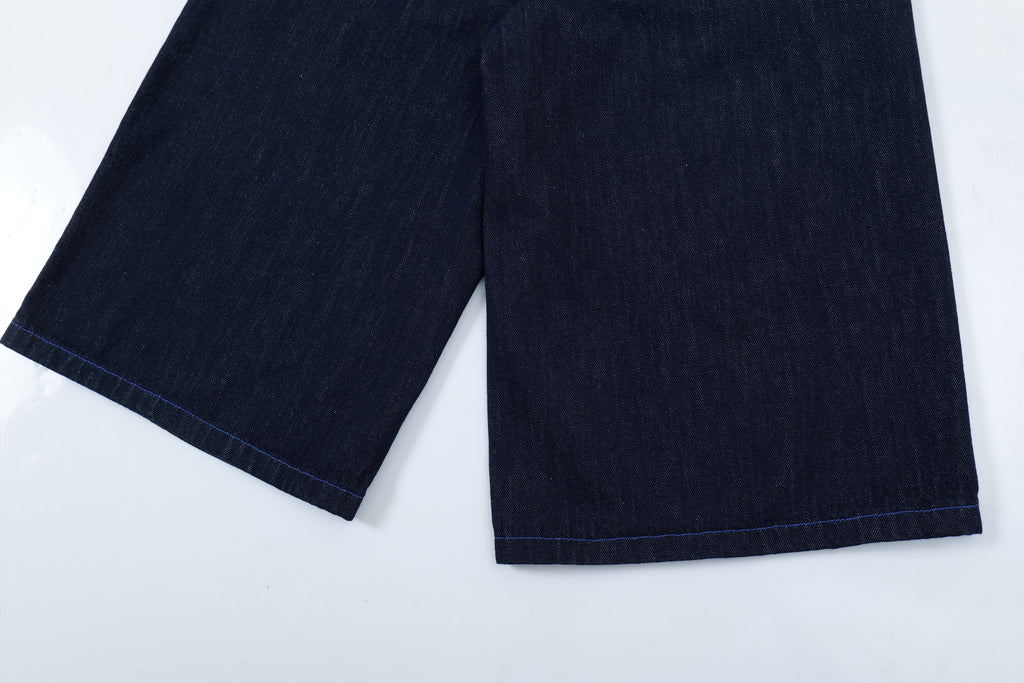 DONOTLOGO Unisex Vintage Denim Shorts | Pigeon & Sun Embroidery | Loose Fit Summer Must-Have