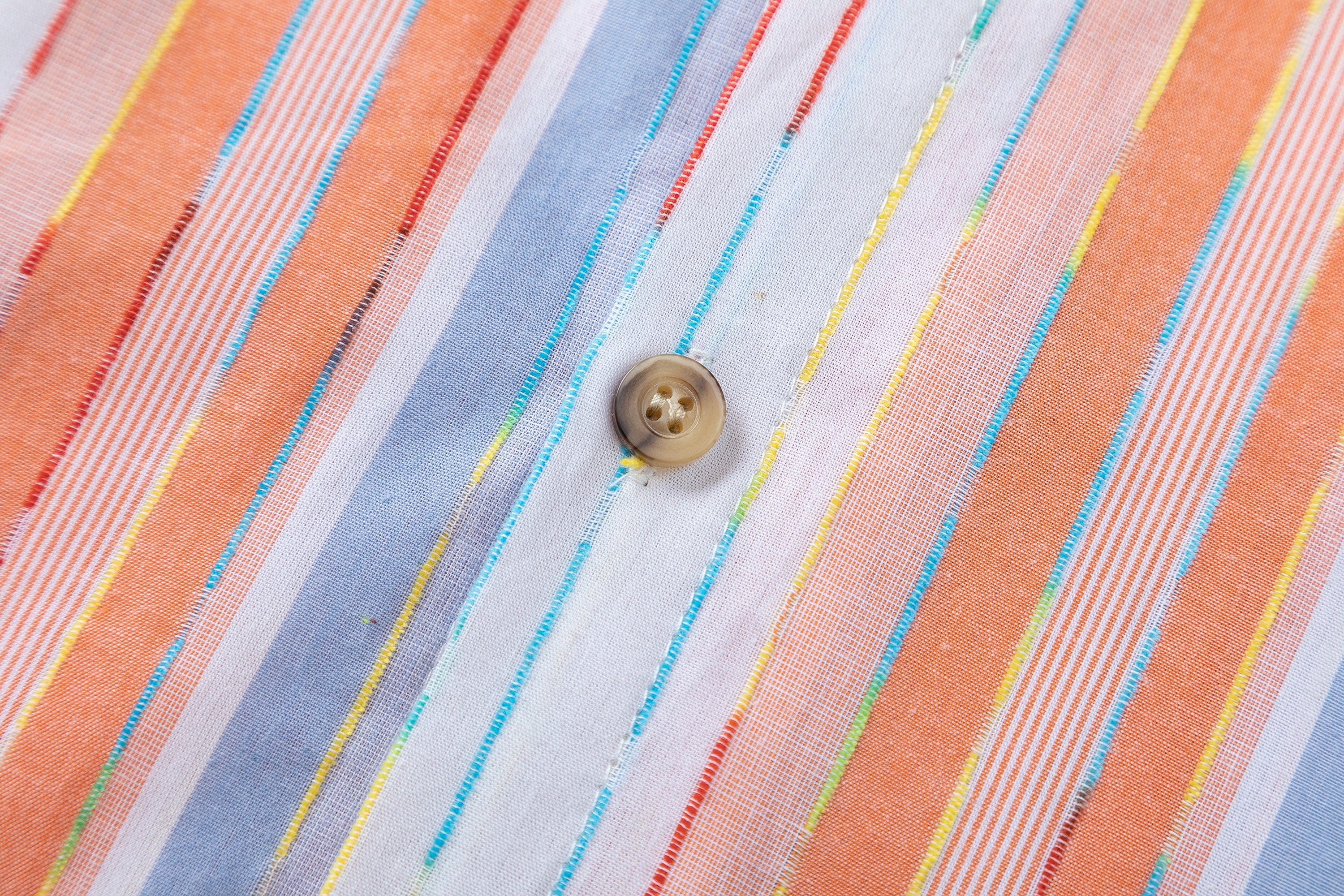 DONOTLOGO “Colorful Summer” Striped Shirt | Orange/Blue/Pink Colorblock | Drop Shoulder, Loose Fit | Summer Street Style Must-Have