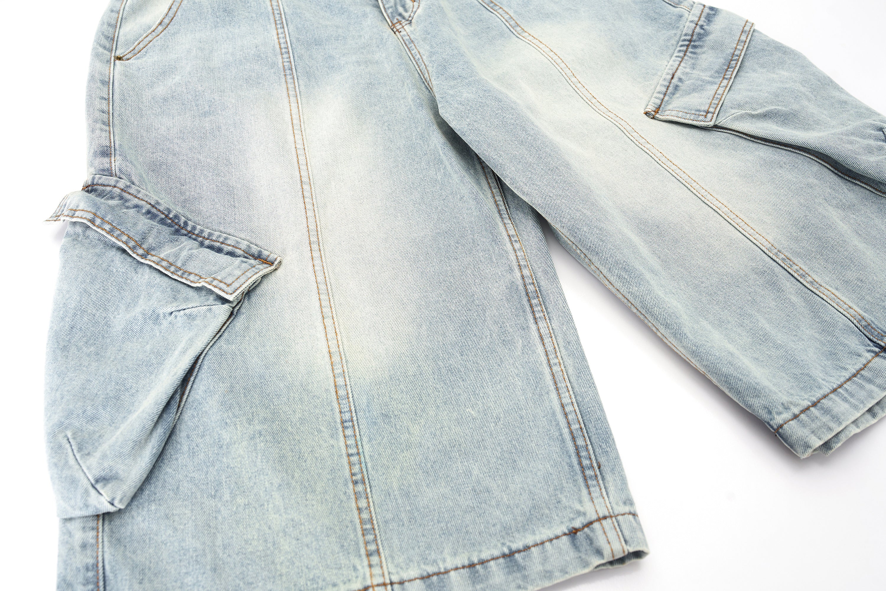 DONOTLOGO Deconstructed Wide Leg Denim Jorts - Raw Edge Patchwork Jean Shorts - Unisex Y2K Grunge Aesthetic Baggy Shorts