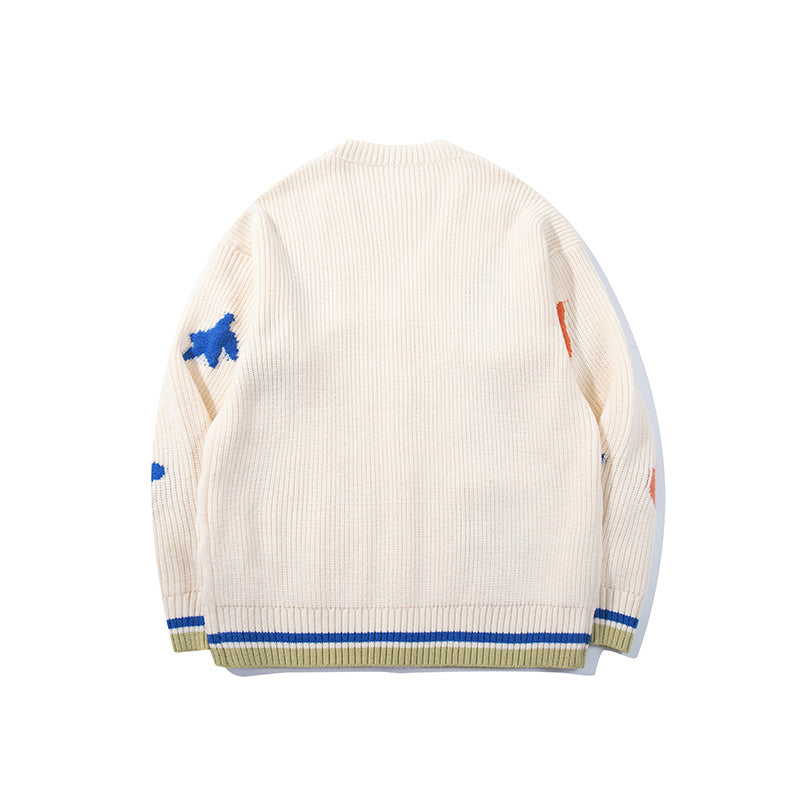 Unisex Versatile Diamond Jacquard Sweater