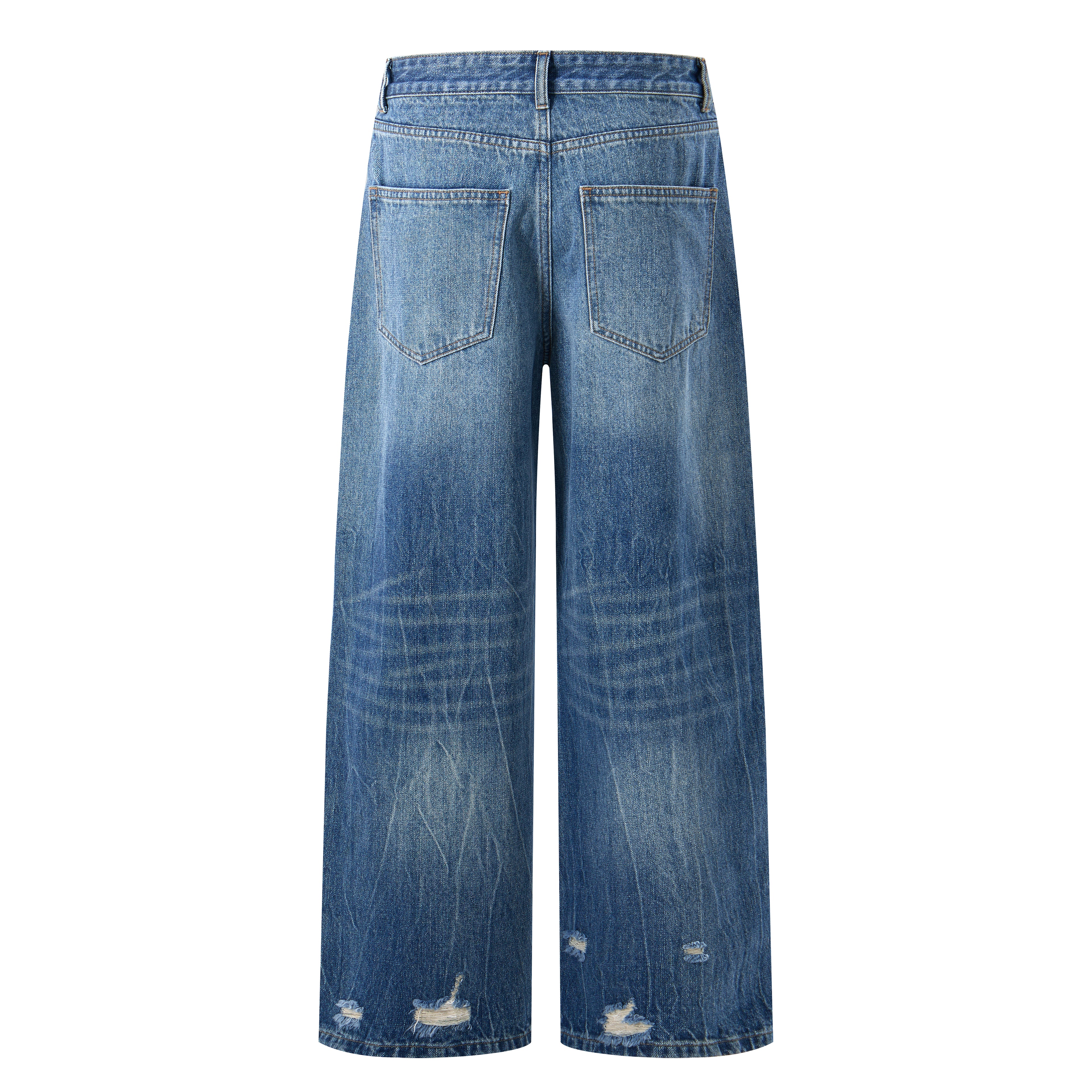 DONOTLOGO Heavy Distressed Wash Baggy Jorts | Unisex Y2K Wide Leg Denim Shorts | Retro High Street Summer Bottoms