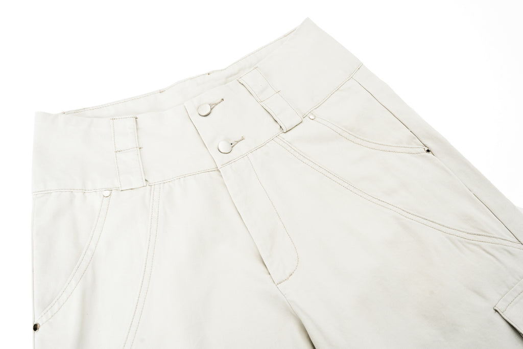 DONOTLOGO Retro Double Waistband Baggy Cargo Jorts | Unisex Y2K Wide Leg Cropped Pants | High Street Summer Bottoms