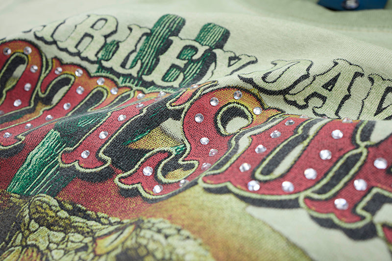 DONOTLOGO Deconstructed "Harley-Davidson Scottsdale" Graphic Tee - Unisex Vintage Washed Graphic T-Shirt - Edgy Streetwear Aesthetic Oversized Top