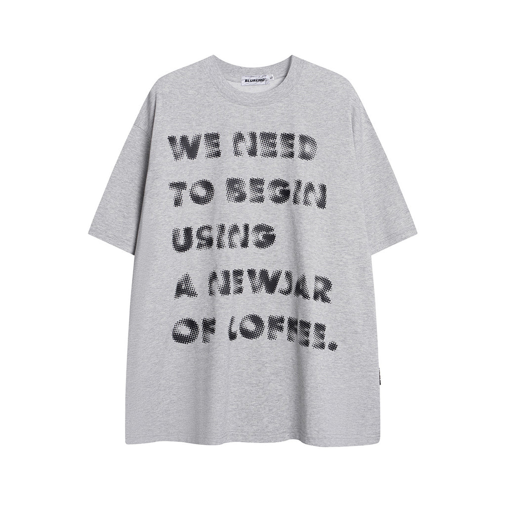 Unisex Streetwear Gradient Faded Letter Graphic Short-Sleeve T-Shirt