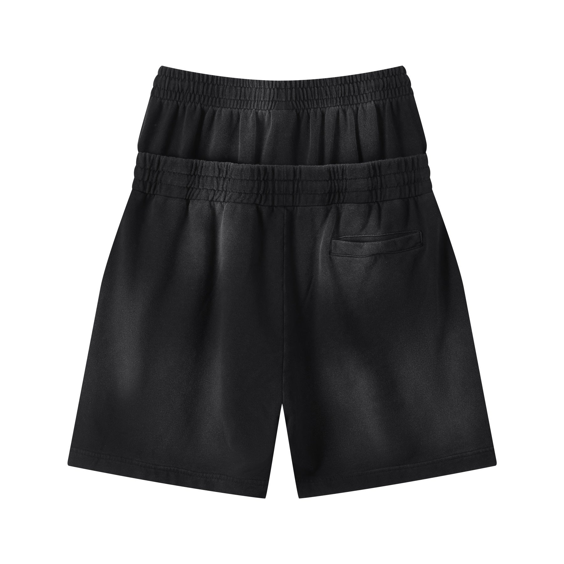 DONOTLOGO Unisex Double Waist Shorts | Snow Washed, Distressed | Drawstring Elastic High-Waist, Loose Fit