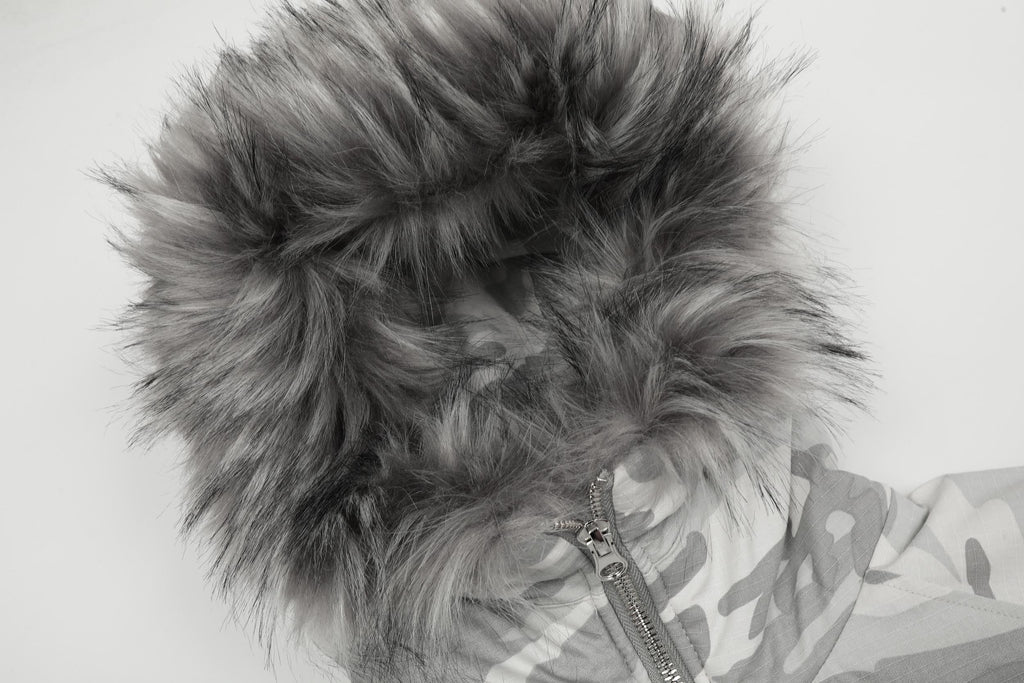 DONOTLOGO Urban Streetwear Aesthetic  | Faux Fur Hood & Textured Print with Bold Silhouette
