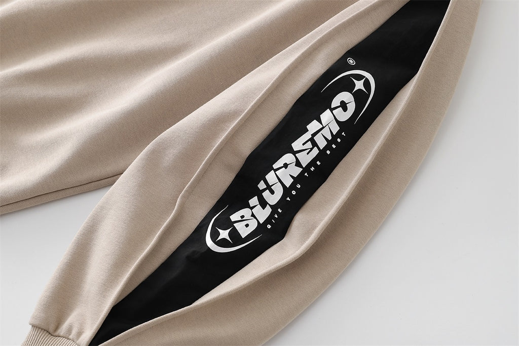 Unisex Street-Style Crewneck Pullover with Cracked Letter Print