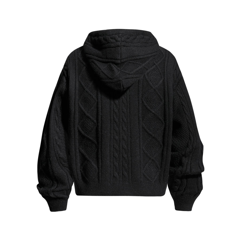 DONOTLOGO Cozy Streetwear Collection | Unisex Relaxed Silhouette Knit Cardigan | Bold Cable Texture & Soft Warm Fabric