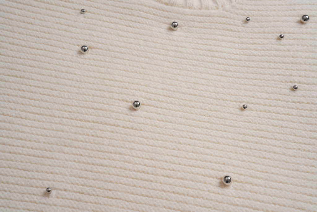 Unisex Casual Pearl-Studded Loose Sweater