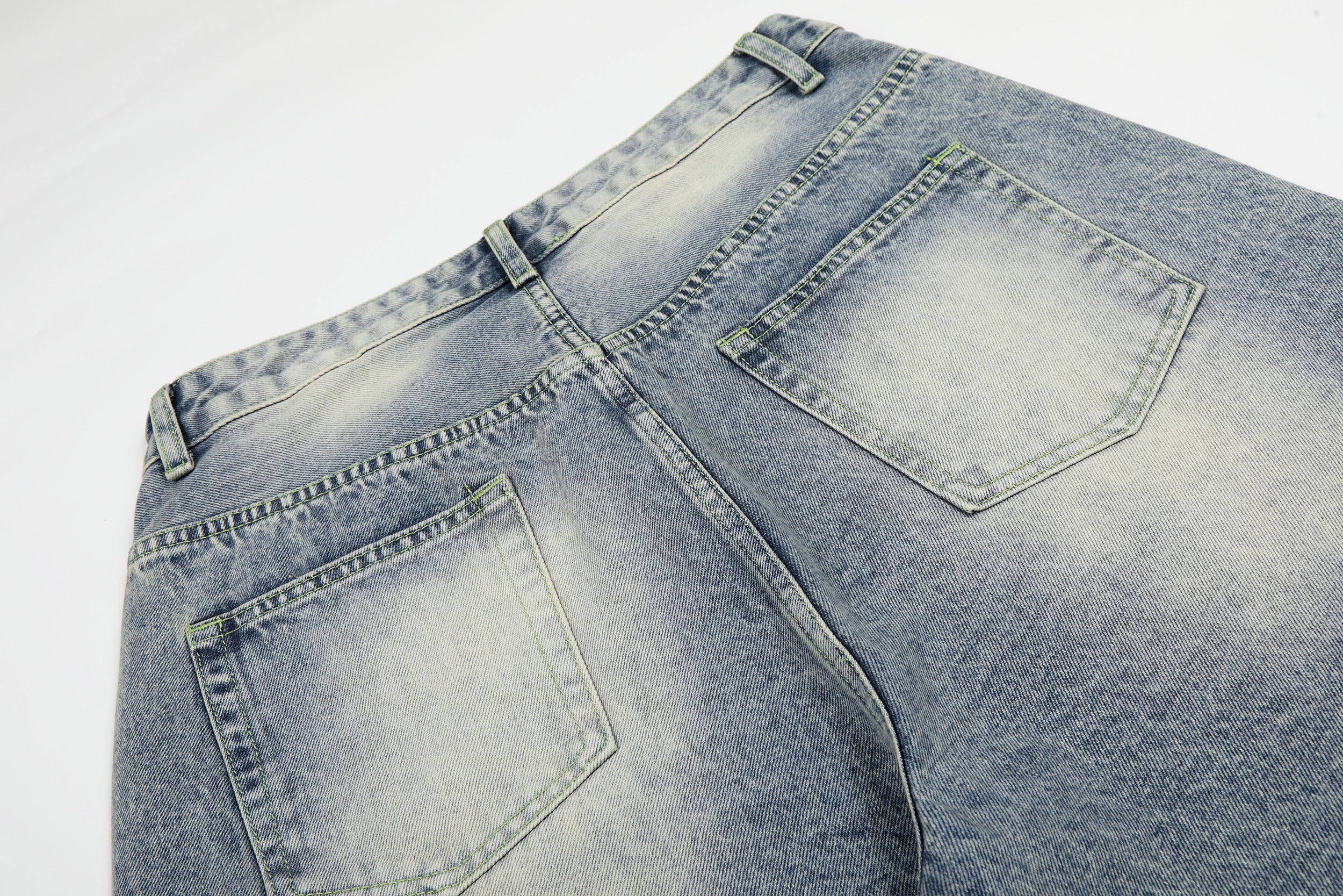 DONOTLOGO Glitter & Grit Collection | Unisex Relaxed Fit Denim Cropped Pants | Sparkling Rhinestone Detail with Vintage Wash Finish & High-Rise Waistband