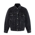 DONOTLOGO Deconstructed Black Denim Jacket - Raw Edge Acid Wash Oversized Jean Jacket - Unisex Grunge Aesthetic Vintage Streetwear