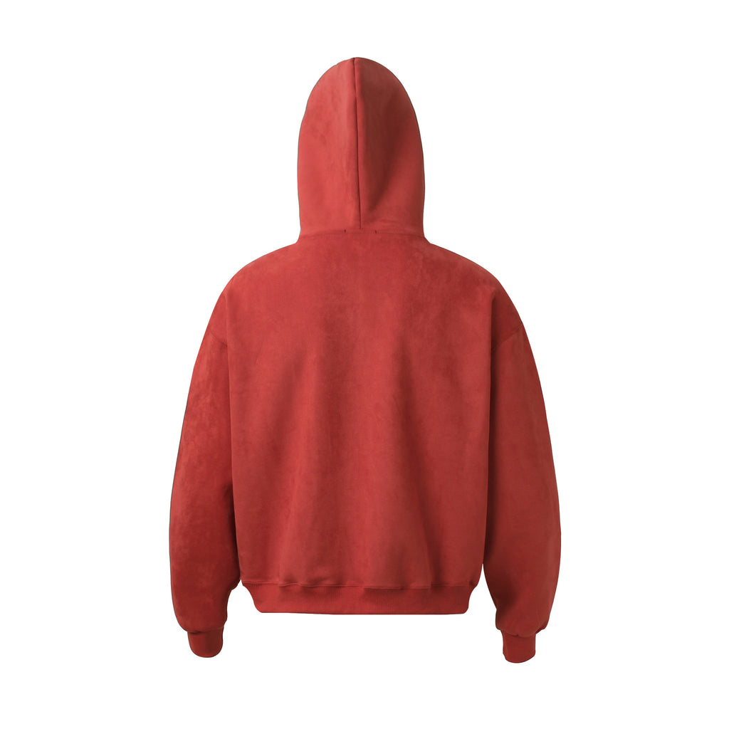 Unisex Double-Pocket Patchwork Zip-Up Hoodie with Dense Embroidery