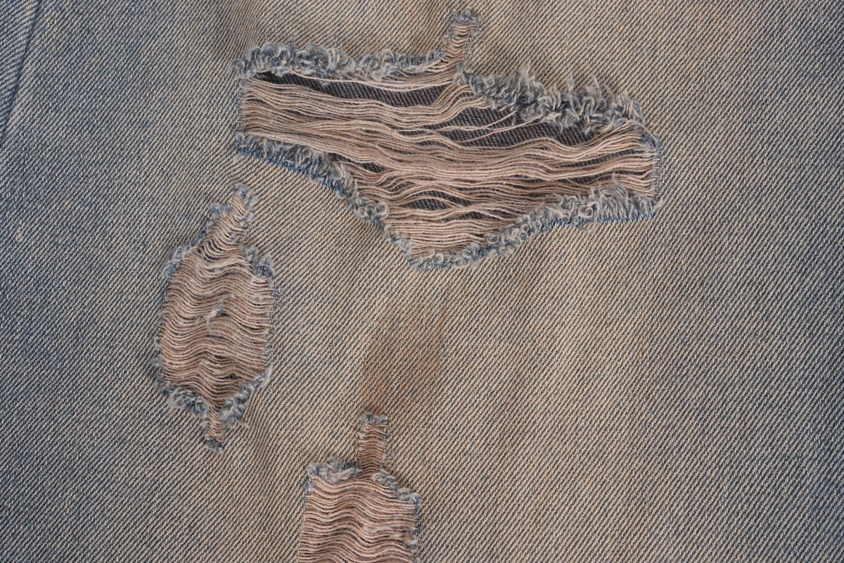 DONOTLOGO Grunge Streetwear Aesthetic | Unisex Oversized Balloon Jeans | Mud-Wash Denim with Detachable Plaid Sash & Gothic Embroidery