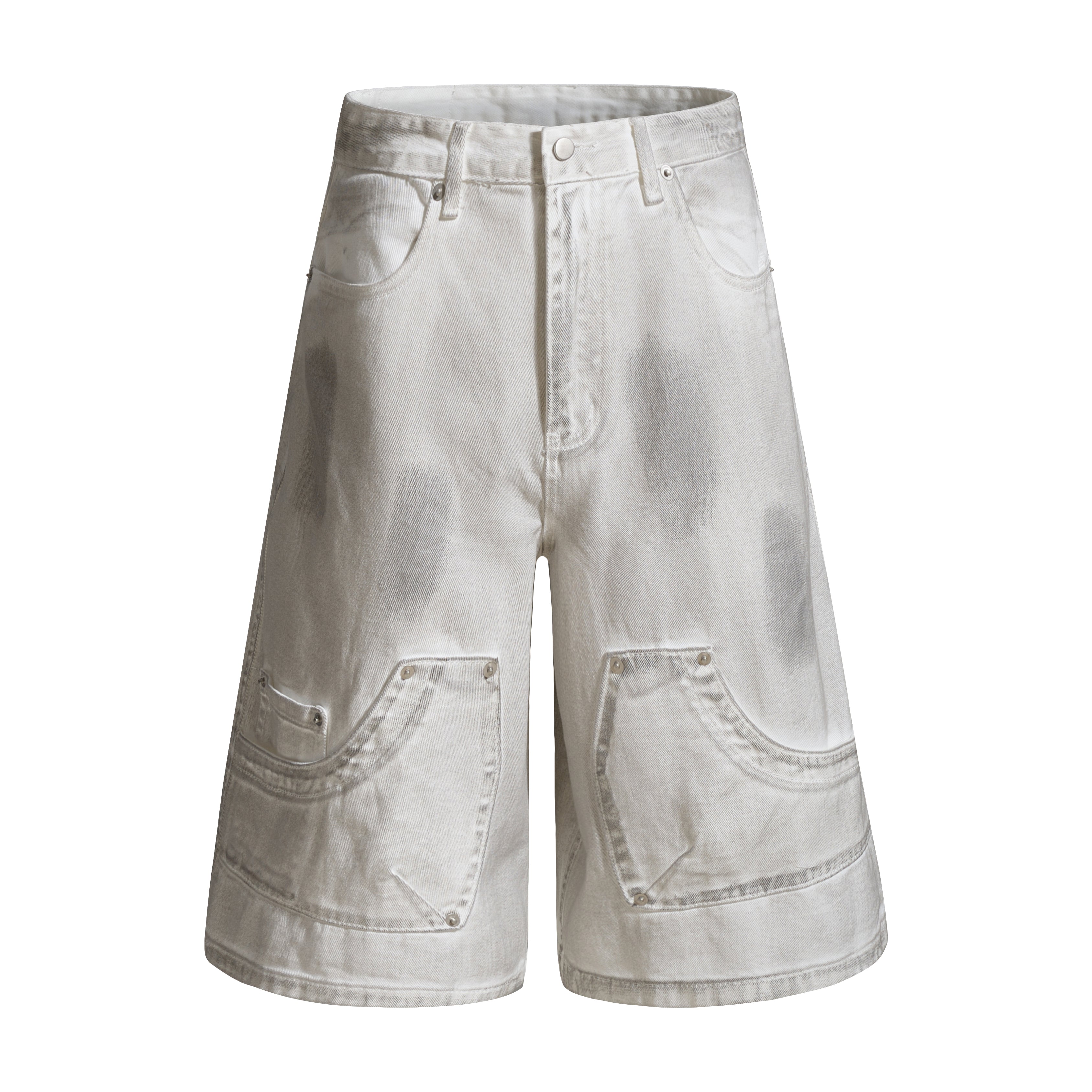 DONOTLOGO Vintage Washed Wide-Leg Denim Shorts | Unisex Baggy Capris | Retro American Style 7/8 Length Jeans
