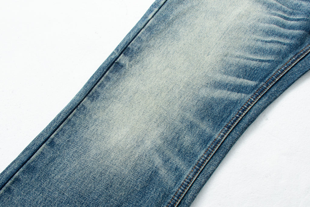 Vintage Distressed Straight-Leg Denim Jeans