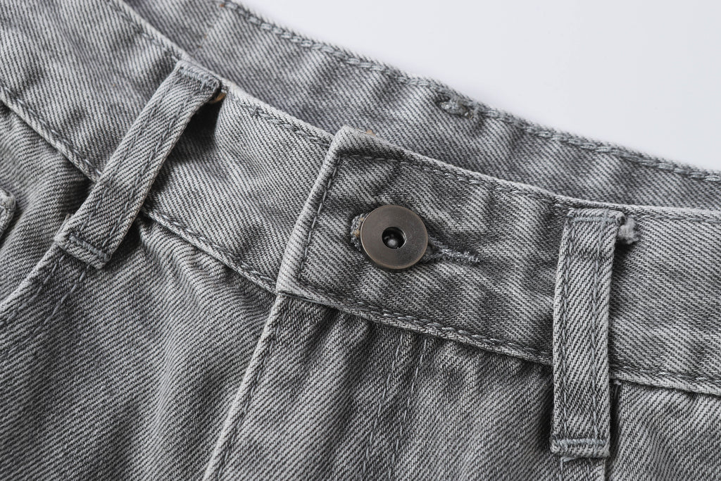 DONOTLOGO Urban Edge Collection | Unisex Relaxed Fit Denim Shorts | Bold Acid Wash Finish & Vintage Leather Patch with Classic Cotton Denim Fabric