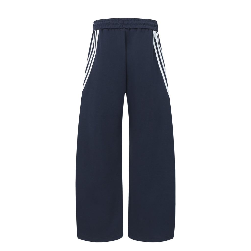 DONOTLOGO Urban Streetwear Collection | Unisex Relaxed Fit Trousers | Bold Diagonal Stripe Motif & Curved Silhouette with Soft Cotton Blend Fabric