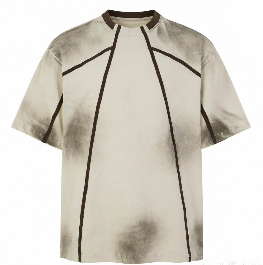 DONOTLOGO Future Grunge Collection | Unisex Relaxed Fit Deconstructed Tee | Bold Geometric Seaming & Faded Wash Finish with Heavyweight Cotton Fabric