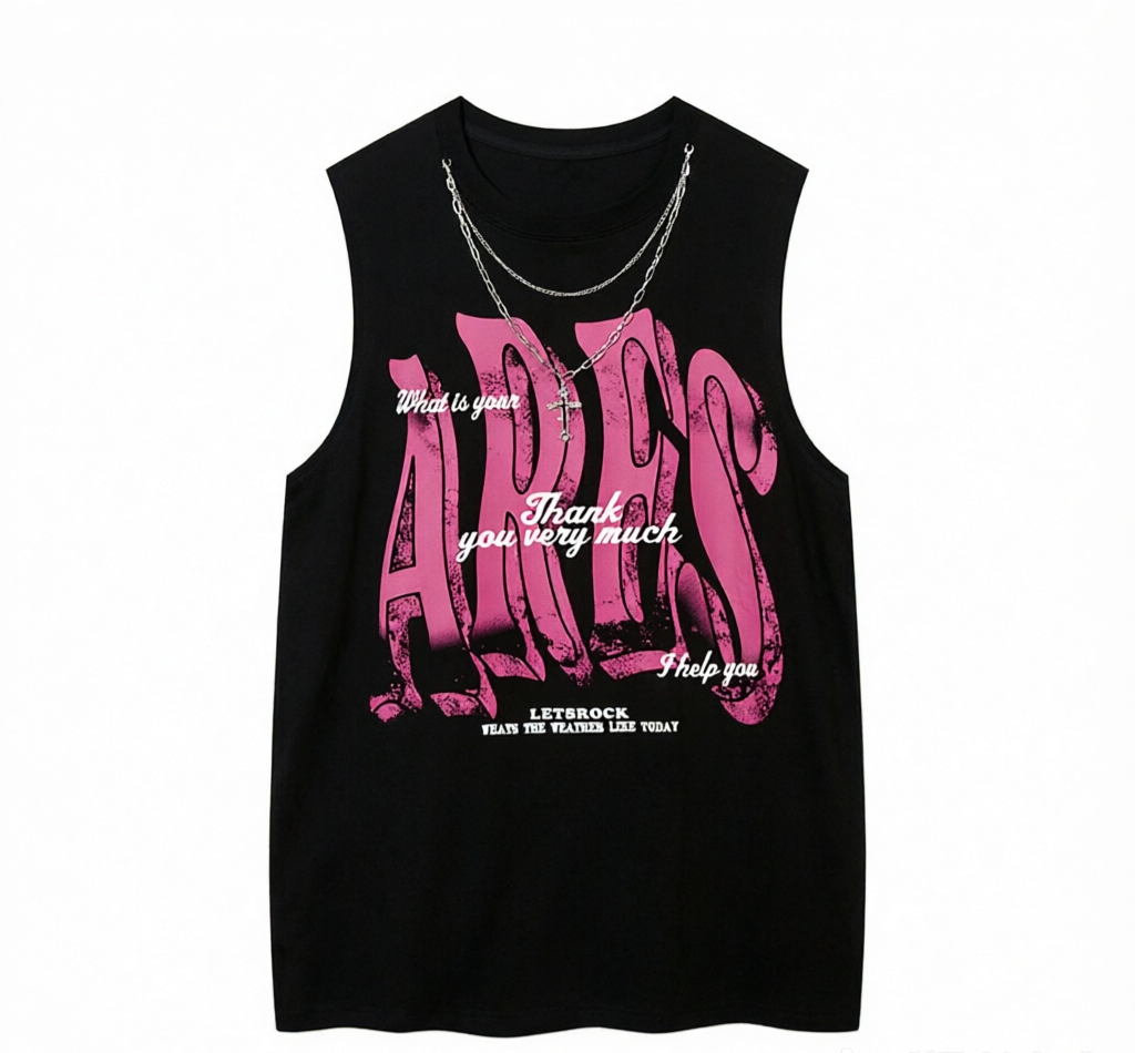 DONOTLOGO Bold Pink Graphic Sleeveless Tee | Unisex Y2K Oversized Streetwear Tank | Retro Hip Hop Style Summer Top