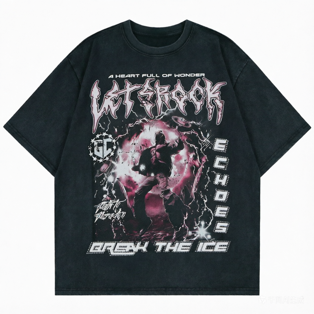 DONOTLOGO Grunge Rock Aesthetic Tee: Vintage Washed Oversized T-Shirt with Distressed Print