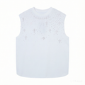 DONOTLOGO Luxury Gothic Stud Vest: Chrome Hearts Inspired Rhinestone Sleeveless T-Shirt for Men