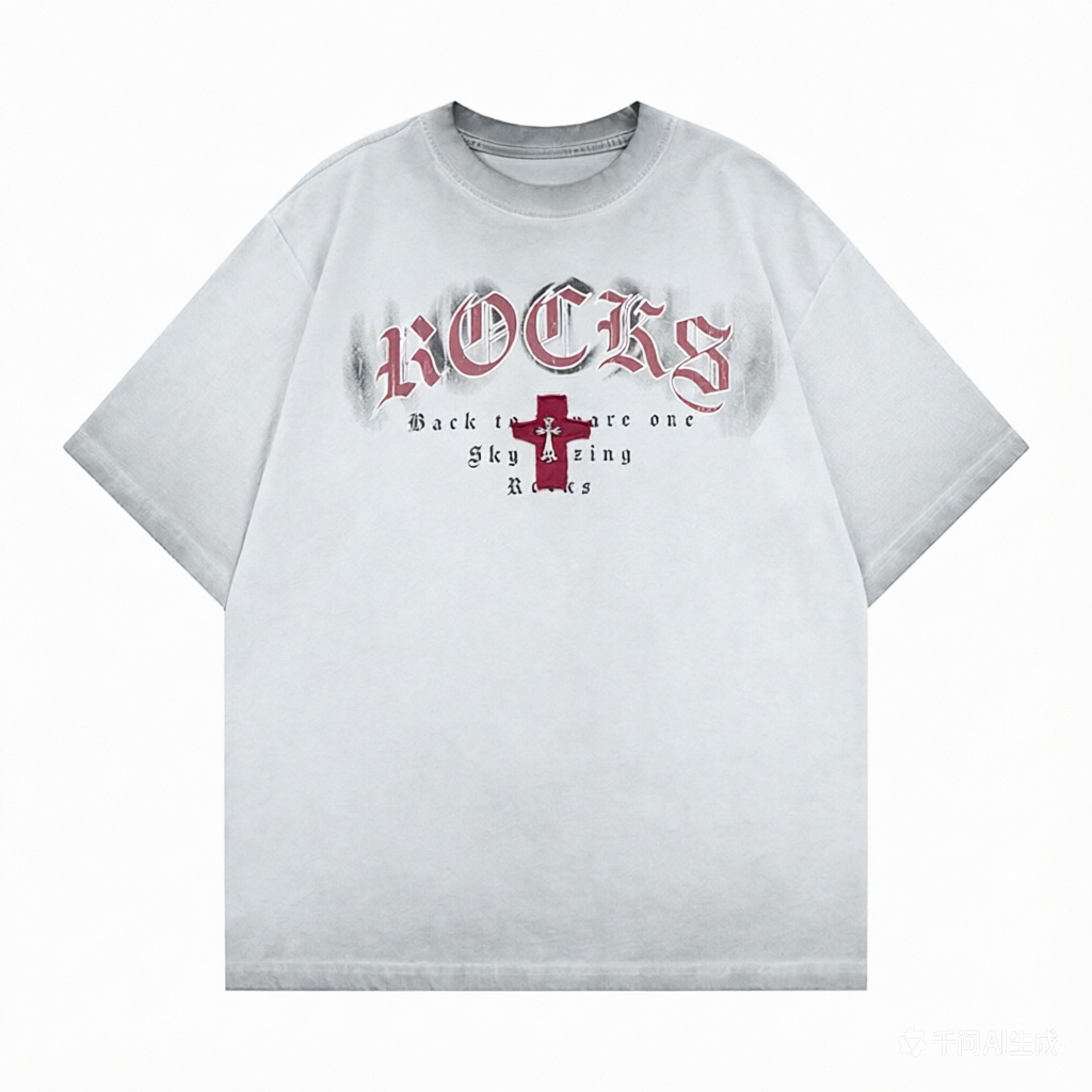 DONOTLOGO Deconstructed "ROCKS" Graphic Tee - Unisex Vintage Washed Graphic T-Shirt - Edgy Streetwear Aesthetic Oversized Top