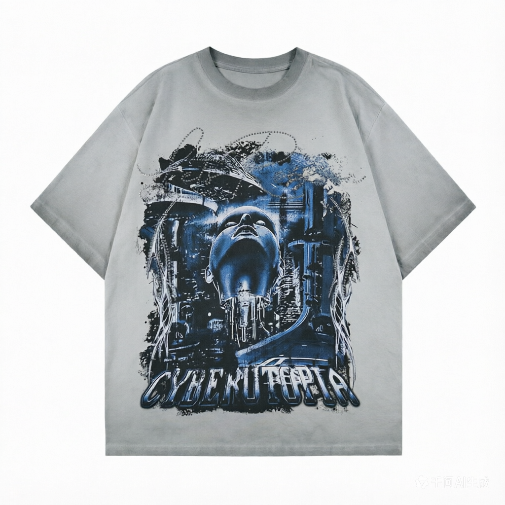 DONOTLOGO Neon Dystopia: Cyberpunk Aesthetic Oversized Tee - Heavyweight Vintage Wash Streetwear